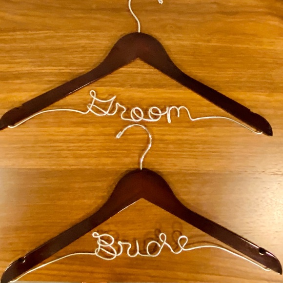 Other - 🚨SOLD🚨Bride & Groom Wooden Hangers